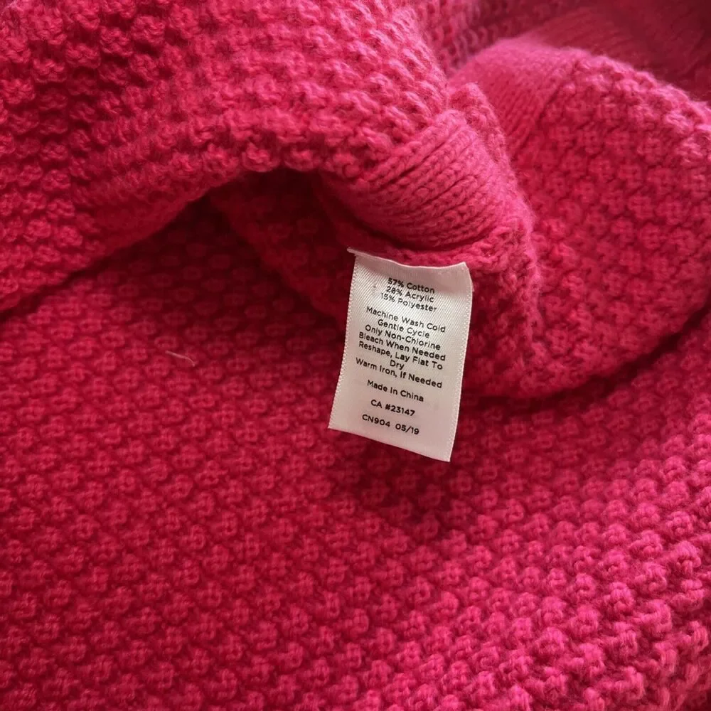 Talbots Cuff Neck Knit Pullover Sweater Dark Pink 3-Button Side Women's Plus 1X